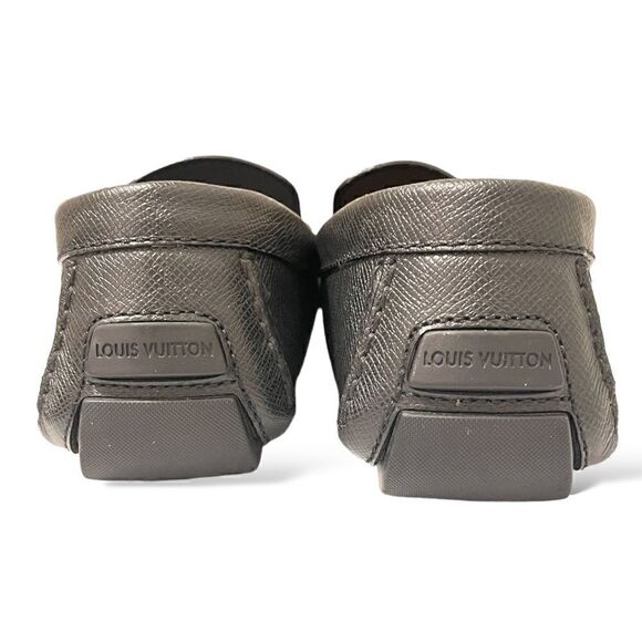 Mens LOUIS VUITTON Leather Drivers with Silver Tone Metal LV Motif |Size: 11M|